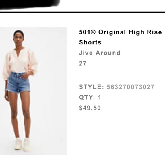 High Rise Levi’s 501 cutoff shorts, button fly. - Picture 2 of 4